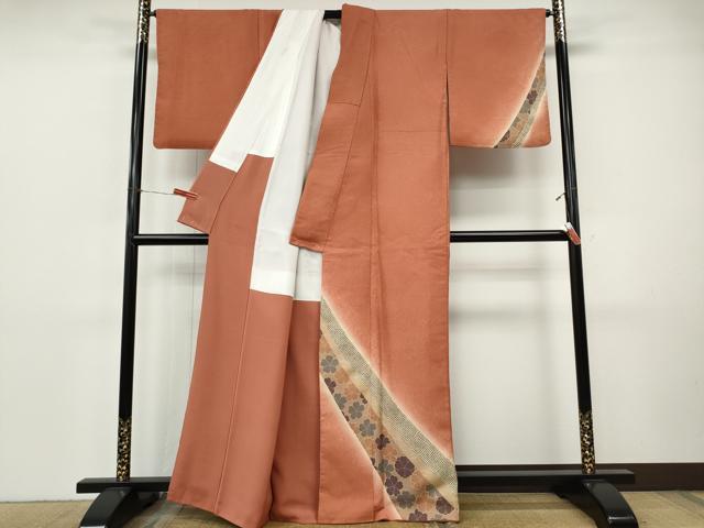 平和屋着物●訪問着　鹿の子舞花文　暈し染め　金彩　正絹　逸品　CABI9769ut