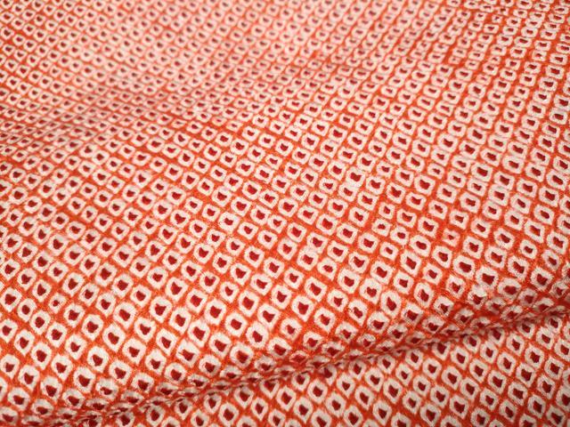 平和屋着物●大変加工の良い総絞り小紋　正絹　逸品　CABI9772ut