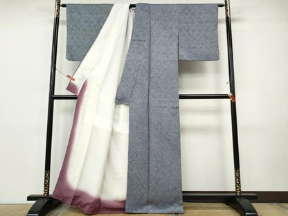 平和屋着物●大変加工の良い総絞り小紋　正絹　逸品　CABI9774ut
