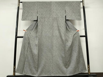 平和屋着物●大変加工の良い総絞り小紋　黒地　正絹　逸品　CABI9776ut
