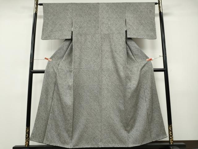 平和屋着物●大変加工の良い総絞り小紋　黒地　正絹　逸品　CABI9776ut