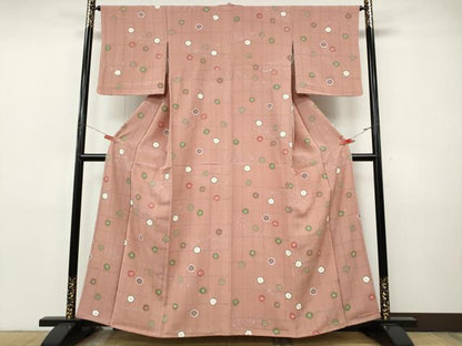 平和屋着物●上質な小紋　舞梅文　正絹　逸品　CABI9777ut
