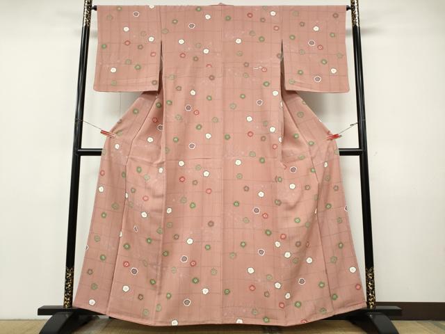 平和屋着物●上質な小紋　舞梅文　正絹　逸品　CABI9777ut