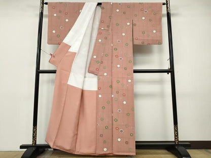平和屋着物●上質な小紋　舞梅文　正絹　逸品　CABI9777ut
