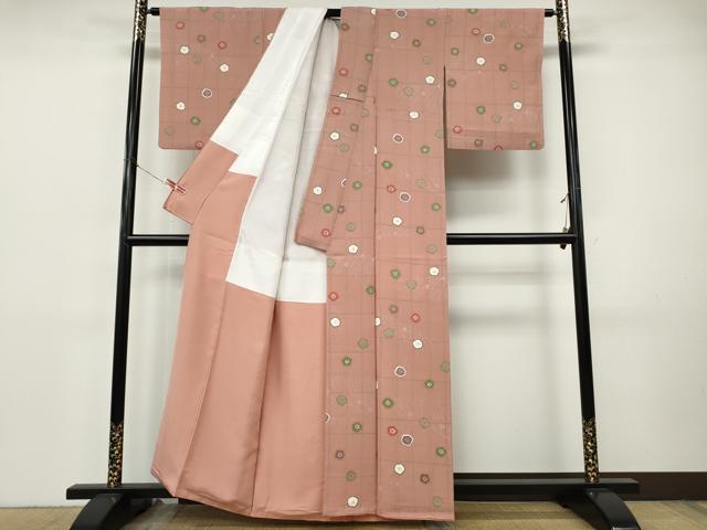 平和屋着物●上質な小紋　舞梅文　正絹　逸品　CABI9777ut