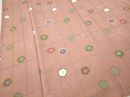 平和屋着物●上質な小紋　舞梅文　正絹　逸品　CABI9777ut