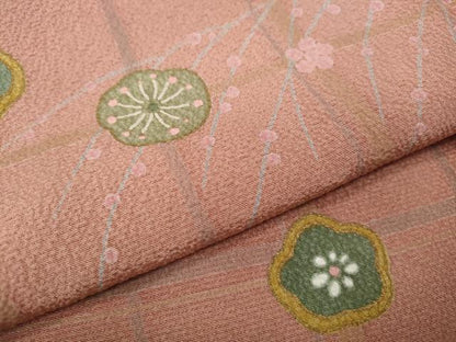 平和屋着物●上質な小紋　舞梅文　正絹　逸品　CABI9777ut