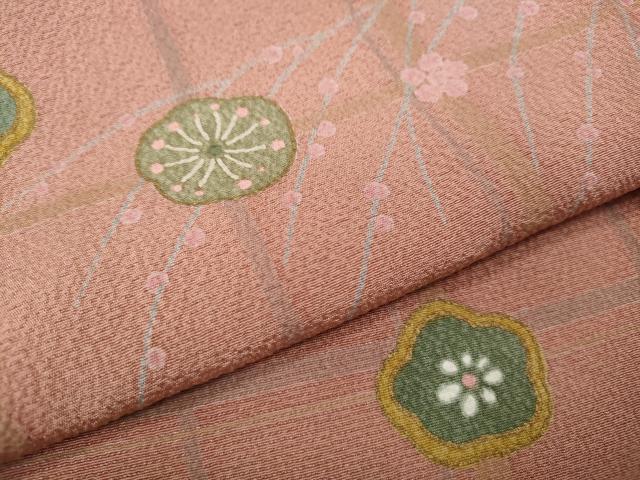 平和屋着物●上質な小紋　舞梅文　正絹　逸品　CABI9777ut