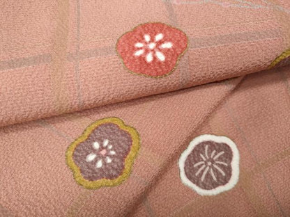 平和屋着物●上質な小紋　舞梅文　正絹　逸品　CABI9777ut