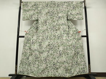 平和屋着物●上質な小紋　枝梅文　正絹　逸品　CABI9778ut