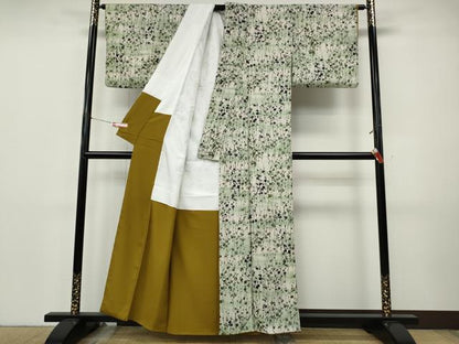 平和屋着物●上質な小紋　枝梅文　正絹　逸品　CABI9778ut