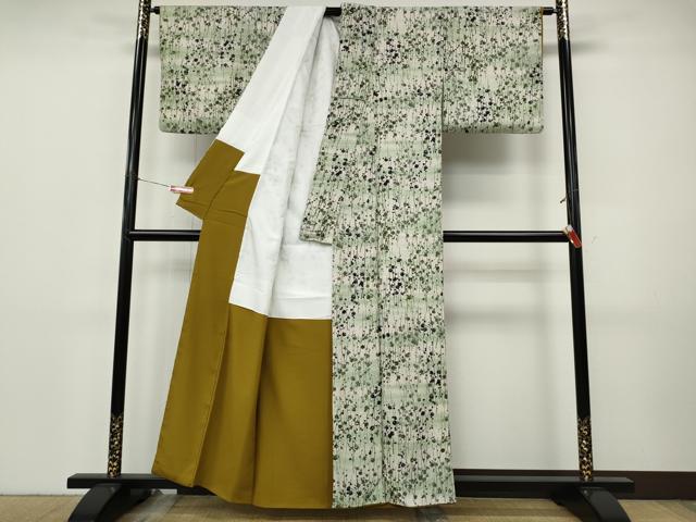 平和屋着物●上質な小紋　枝梅文　正絹　逸品　CABI9778ut