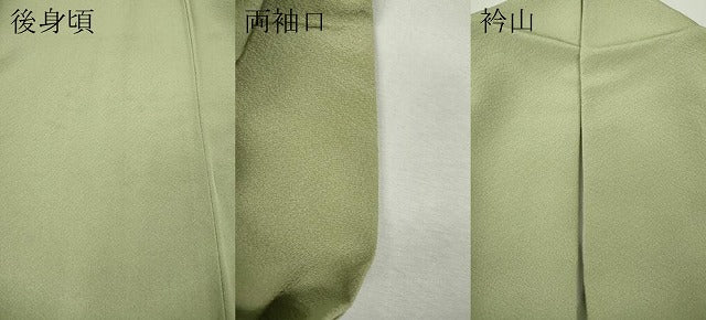 平和屋着物▼豪華色留袖　友禅　枝花文　抹茶色　正絹　逸品　CABI9781ut