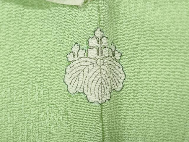 平和屋着物●上質な色無地　花蝶地紋　若芽色　正絹　逸品　未使用　CABI9782ut