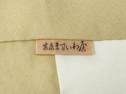 平和屋着物●上質な色無地　舞花地紋　蜂蜜色　ますいわ屋扱い　正絹　逸品　CABI9783ut