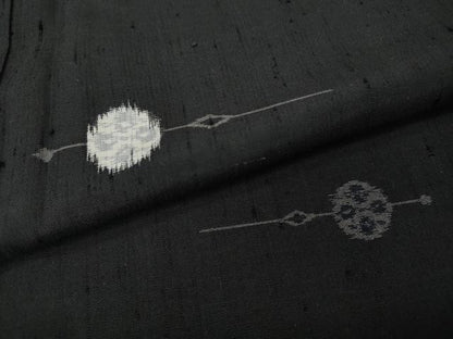 平和屋着物●上質な紬　簪　黒地　正絹　逸品　CABI9785ut