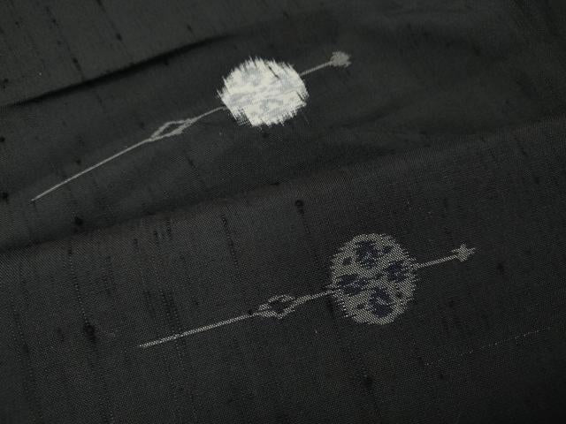 平和屋着物●上質な紬　簪　黒地　正絹　逸品　CABI9785ut