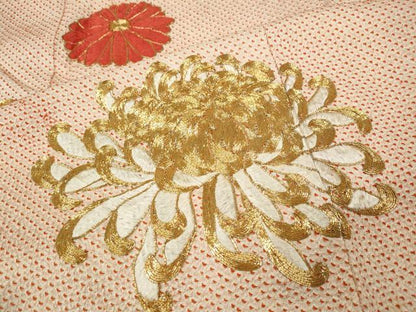 平和屋着物●豪華振袖　駒刺繍　絞り　乱菊　舞花文　正絹　逸品　CABI9787ut