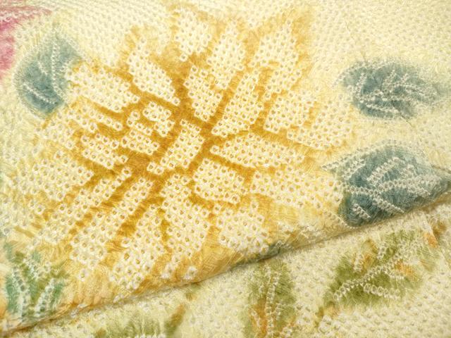 平和屋着物●豪華振袖　総絞り　枝花文　正絹　逸品　CABI9788ut