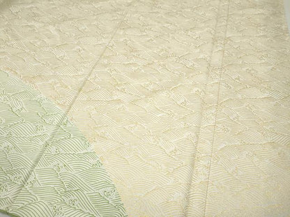 平和屋着物●訪問着　刺繍　立波鴛鴦文　金彩　正絹　逸品　CABI9789ut