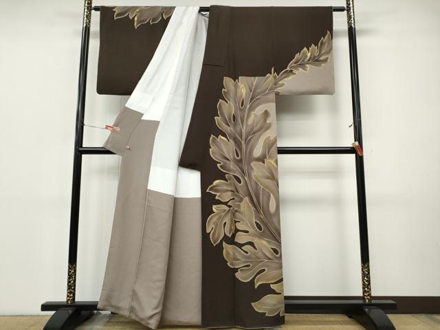 平和屋着物●ジャパンオートクチュール　渡辺雪三郎　訪問着　舞葉文　暈し染め　金彩　さが美扱い　正絹　逸品　CABI9791ut