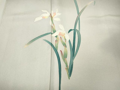 平和屋着物●訪問着　友禅　作家物　草花文　暈し染め　正絹　逸品　CABI9792ut