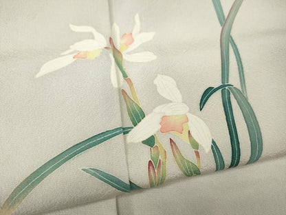 平和屋着物●訪問着　友禅　作家物　草花文　暈し染め　正絹　逸品　CABI9792ut