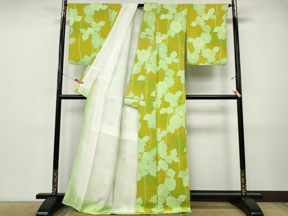 平和屋着物●上質な小紋　地紋起こし　枝花文　正絹　逸品　CABI9793ut