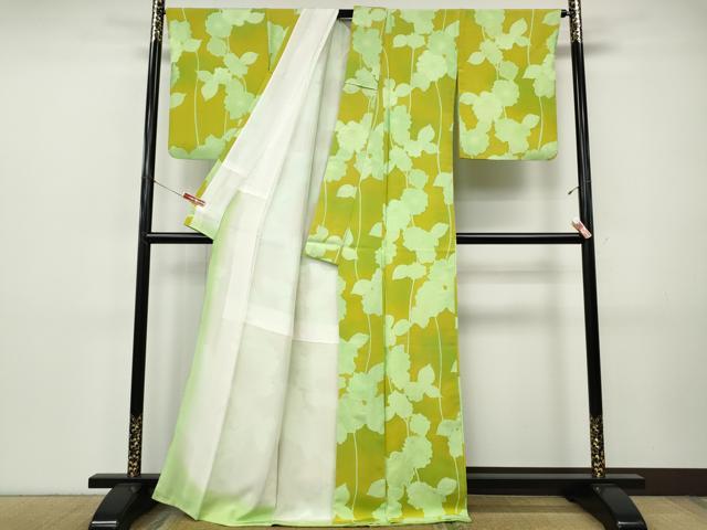 平和屋着物●上質な小紋　地紋起こし　枝花文　正絹　逸品　CABI9793ut