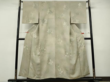 平和屋着物●上質な小紋　地紋起こし　蔦の葉文　暈し染め　正絹　逸品　CABI9794ut