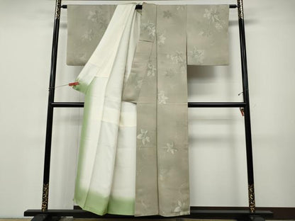 平和屋着物●上質な小紋　地紋起こし　蔦の葉文　暈し染め　正絹　逸品　CABI9794ut
