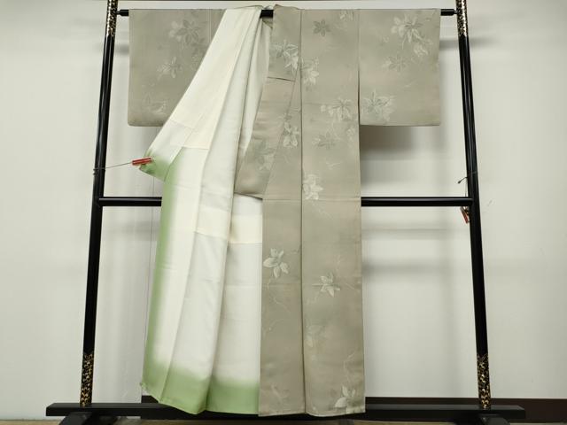 平和屋着物●上質な小紋　地紋起こし　蔦の葉文　暈し染め　正絹　逸品　CABI9794ut