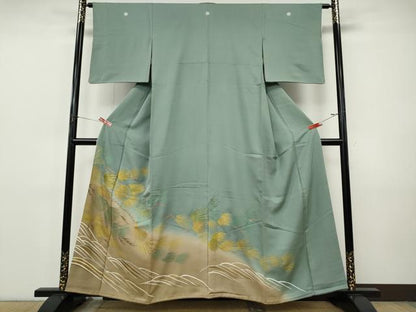 平和屋着物●創業460年・千總　色留袖　刺繍　立波松葉文　暈し染め　金彩　三越扱い　正絹　逸品　CABI9803ut