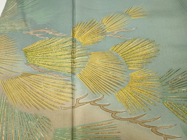 平和屋着物●創業460年・千總　色留袖　刺繍　立波松葉文　暈し染め　金彩　三越扱い　正絹　逸品　CABI9803ut