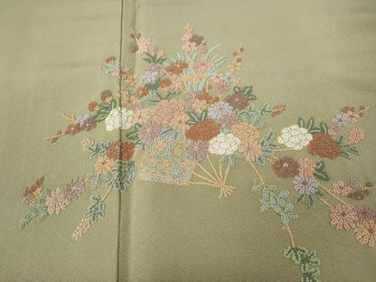 平和屋着物●中国三大刺繍　相良刺繍　総刺繍　訪問着　枝花文　ますいわ屋扱い　正絹　逸品　CABI9804ut