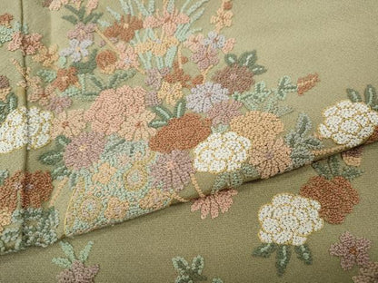 平和屋着物●中国三大刺繍　相良刺繍　総刺繍　訪問着　枝花文　ますいわ屋扱い　正絹　逸品　CABI9804ut