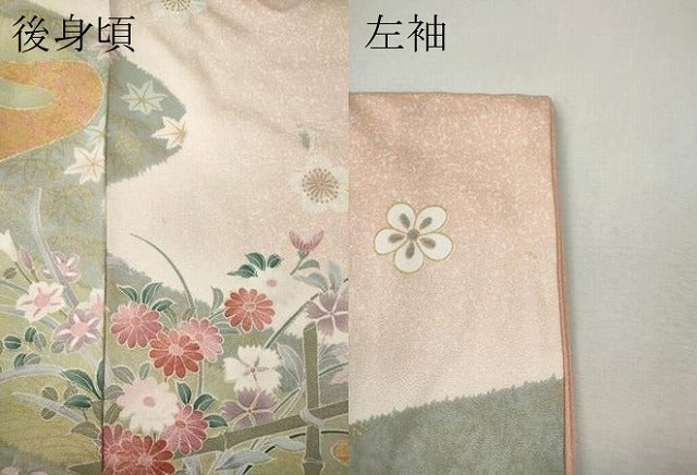 平和屋着物●訪問着　道長草花文　金彩　正絹　逸品　CABI9806ut