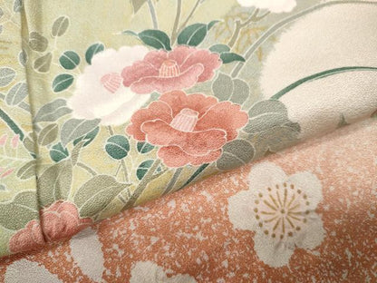 平和屋着物●訪問着　道長草花文　金彩　正絹　逸品　CABI9806ut