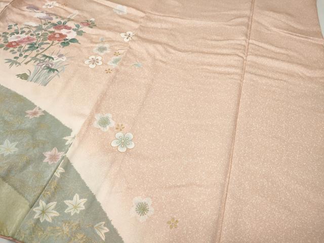 平和屋着物●訪問着　道長草花文　金彩　正絹　逸品　CABI9806ut