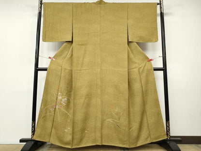 平和屋着物●訪問着　手描き　草花文　金彩　ますいわ屋扱い　正絹　逸品　CABI9811ut