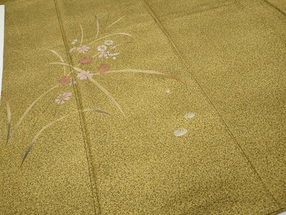 平和屋着物●訪問着　手描き　草花文　金彩　ますいわ屋扱い　正絹　逸品　CABI9811ut