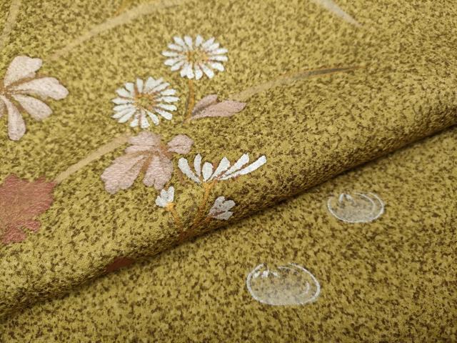 平和屋着物●訪問着　手描き　草花文　金彩　ますいわ屋扱い　正絹　逸品　CABI9811ut
