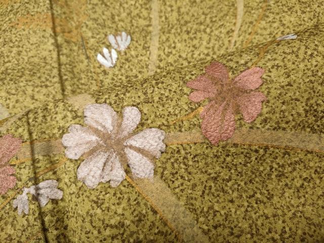 平和屋着物●訪問着　手描き　草花文　金彩　ますいわ屋扱い　正絹　逸品　CABI9811ut
