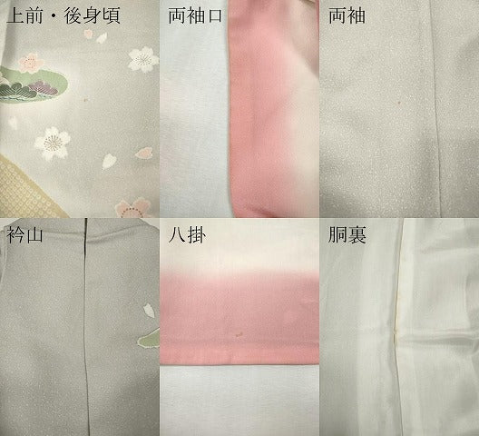 平和屋着物●訪問着　道長雪輪草花文　暈し染め　金彩　正絹　逸品　CABI9814ut