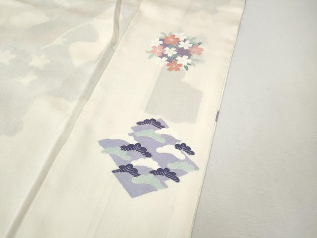 平和屋着物●小振袖　雪芝草花文　金彩　正絹　逸品　CABI9815ut