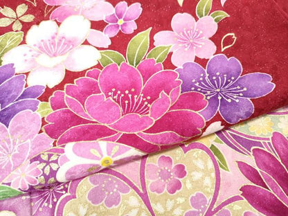 平和屋着物●豪華振袖　刺繍　舞花鞠文　暈し染め　銀通し地　正絹　逸品　CABI9816ut
