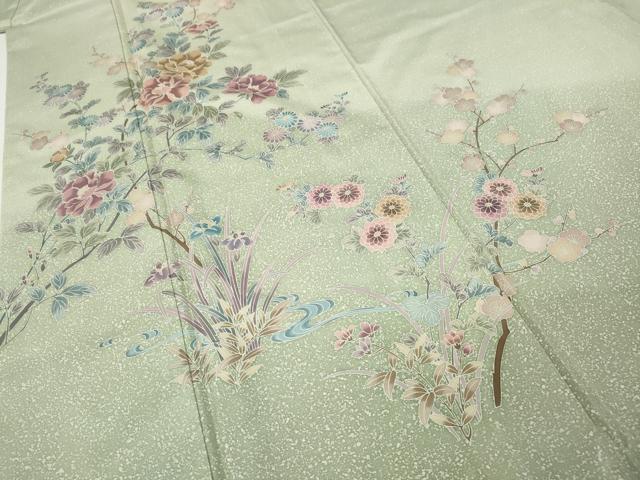 平和屋着物●訪問着　本場染大島紬　枝花文　正絹　逸品　CABI9820ut