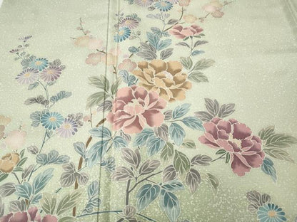 平和屋着物●訪問着　本場染大島紬　枝花文　正絹　逸品　CABI9820ut