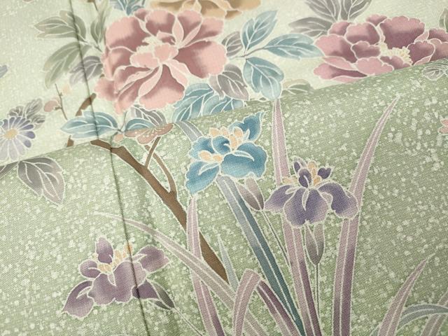 平和屋着物●訪問着　本場染大島紬　枝花文　正絹　逸品　CABI9820ut