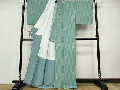 平和屋着物●上質な小紋　跳兎　笹丸文　正絹　逸品　CABI9821ut